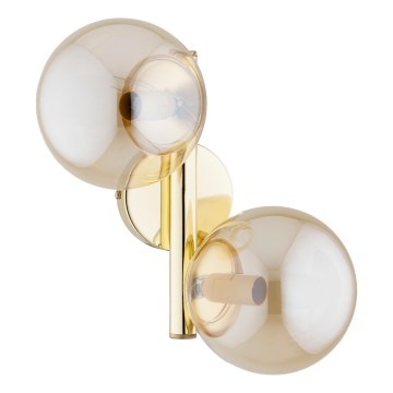 Stenska svetilka ERAL 2xE14/10W/230V zlata/bež/dimna