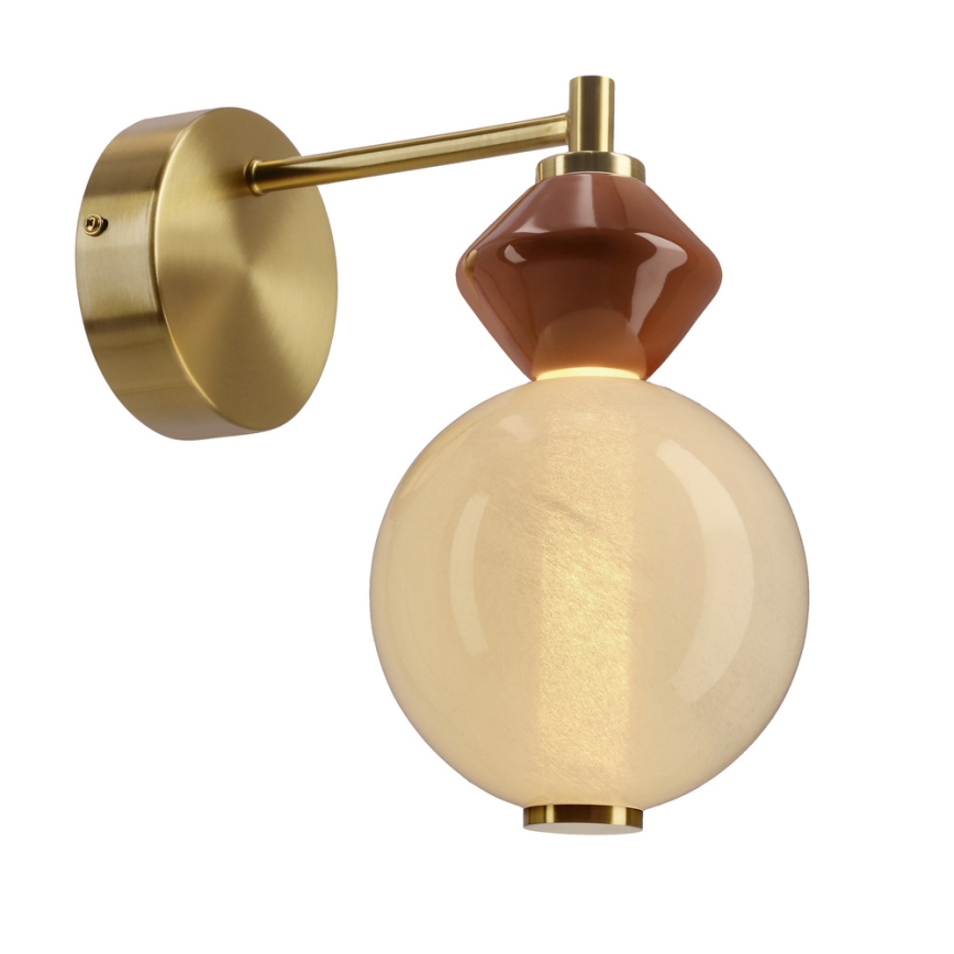 Stenska svetilka FLORES LED/7W/230V zlata/rjava
