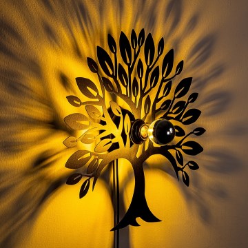 Stenska svetilka HEART TREE 1xE27/40W/230V črna