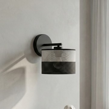 Stenska svetilka KARBON 1xE27/15W/230V črna/siva