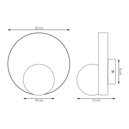Stenska svetilka KIDO 1xG9/8W/230V črna