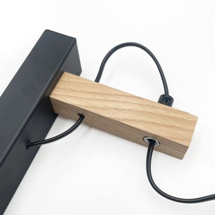 Stenska svetilka LEANDRA 1xE27/15W/230V hrast/črna