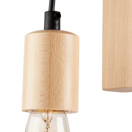 Stenska svetilka LEON 1xE27/60W/230V bukev - FSC certifikat
