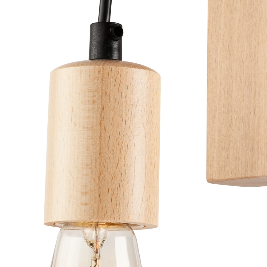 Stenska svetilka LEON 1xE27/60W/230V bukev - FSC certifikat