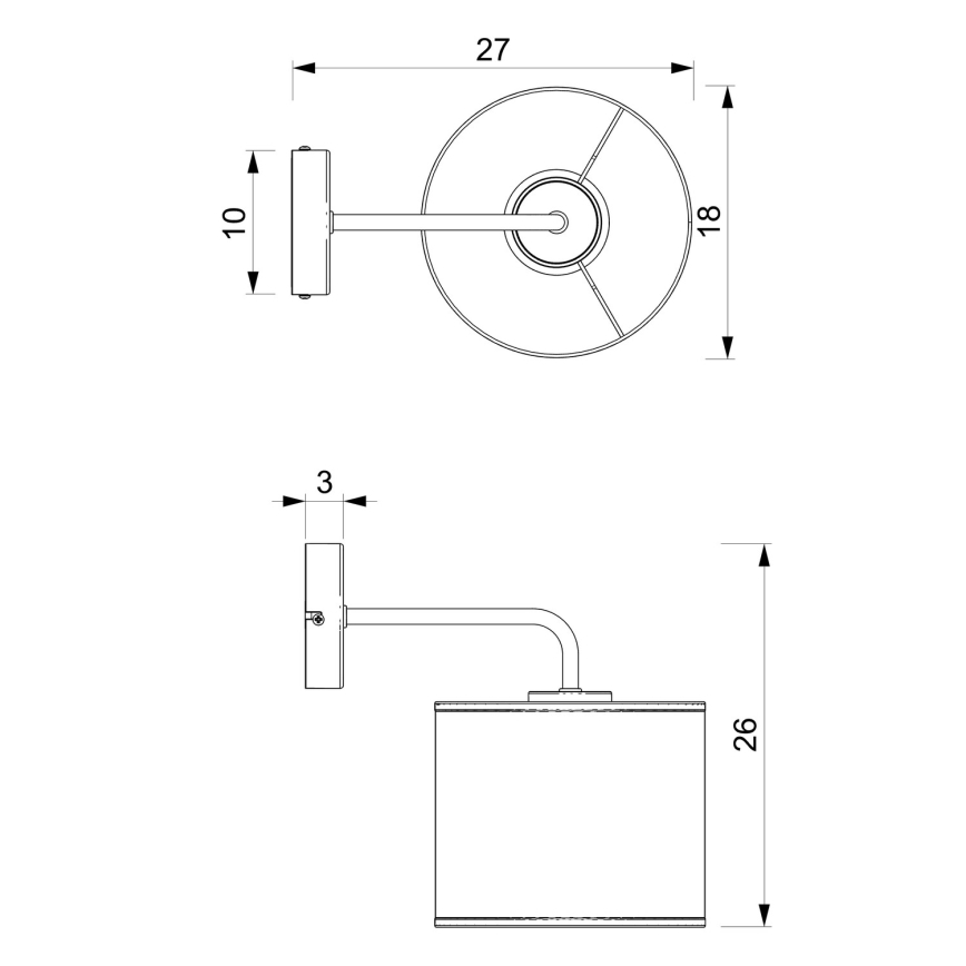 Stenska svetilka LOFT SHADE 1xE27/60W/230V črna