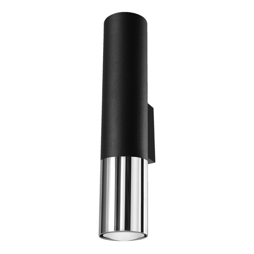 Stenska svetilka LOOPEZ 2xGU10/10W/230V črna/sijajni krom