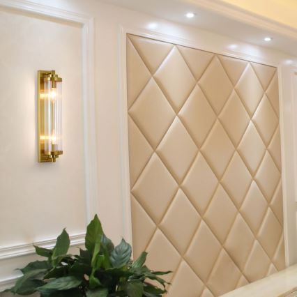 Stenska svetilka LORENZO 2xE14/40W/230V zlata