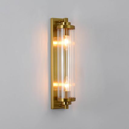 Stenska svetilka LORENZO 2xE14/40W/230V zlata
