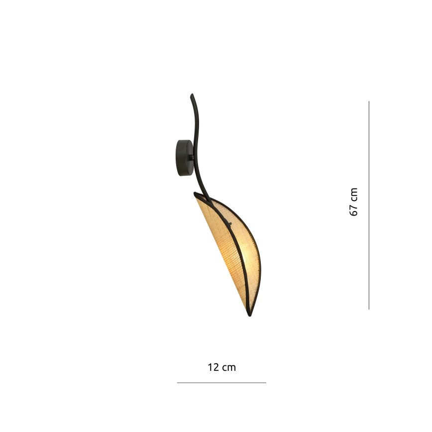 Stenska svetilka LOTUS 1xE14/10W/230V črna/bež