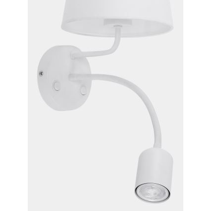 Stenska svetilka MAJA 1xE27/15W/230V + 1xGU10/10W/230V bela