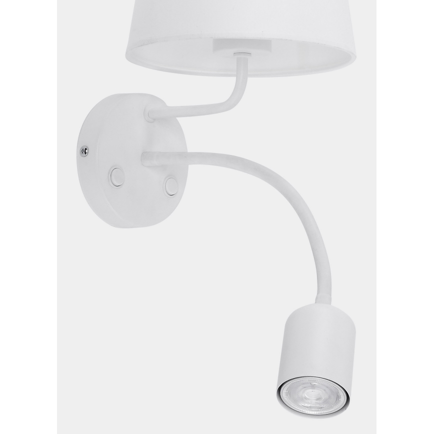 Stenska svetilka MAJA 1xE27/15W/230V + 1xGU10/10W/230V bela