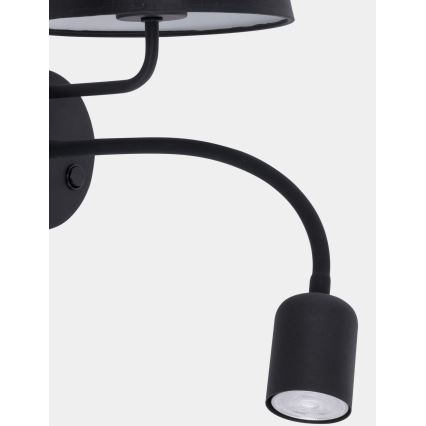 Stenska svetilka MAJA 1xE27/15W/230V + 1xGU10/10W/230V črna