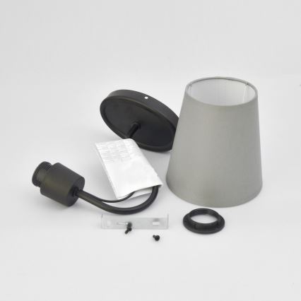 Stenska svetilka MALBO 1xE27/15W/230V siva/črna