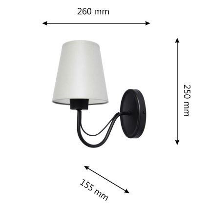 Stenska svetilka MALBO 1xE27/15W/230V siva/črna