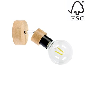 Stenska svetilka MARJOLAINE 1xE27/25W/230V hrast - FSC certifikat