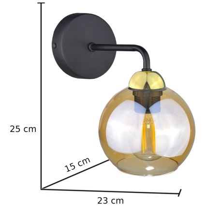 Stenska svetilka MELLE GOLD 1xE27/60W/230V