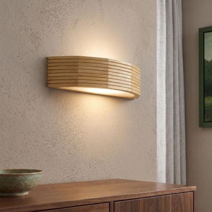 Stenska svetilka NATURAL MODERN 1xE27/15W/230V borovina