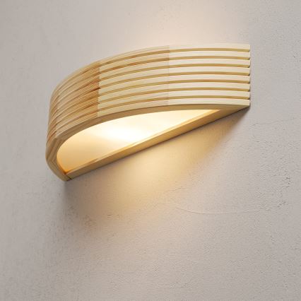Stenska svetilka NATURAL MODERN 1xE27/15W/230V borovina