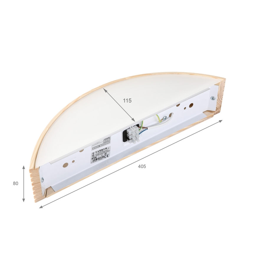 Stenska svetilka NATURAL MODERN 1xE27/15W/230V borovina
