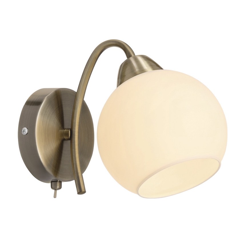 Stenska svetilka NESTOR 1xE27/40W/230V iz medenine