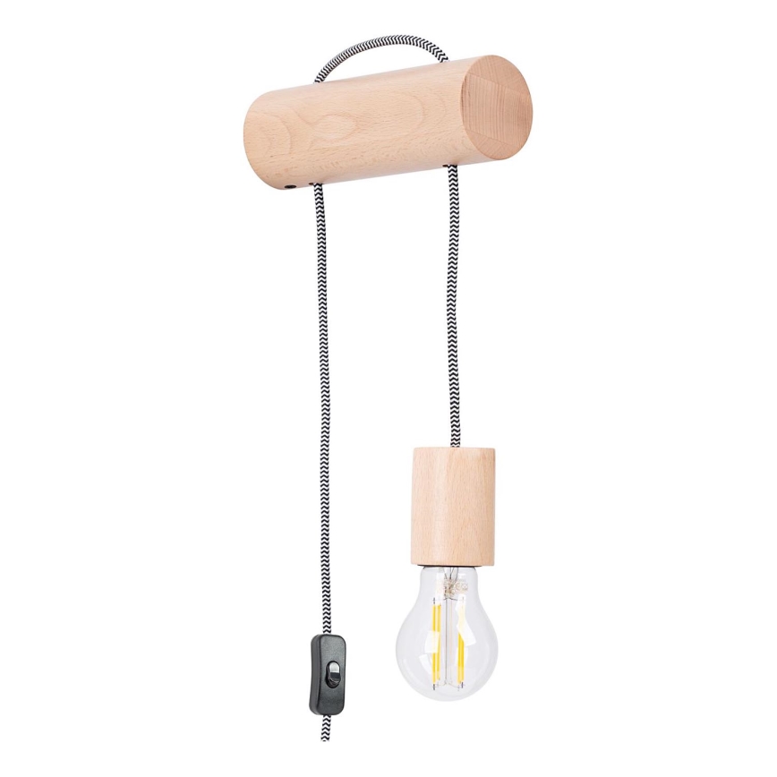 Stenska svetilka NIMBI 1xE27/15W/230V bukev
