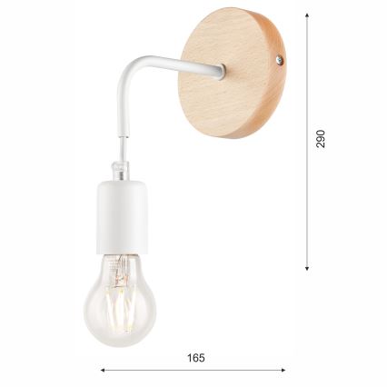 Stenska svetilka ORAZIO 1xE27/60W/230V bukev