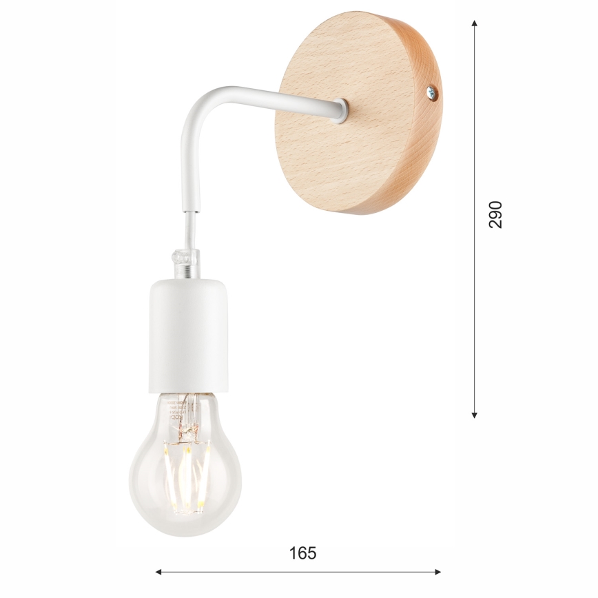 Stenska svetilka ORAZIO 1xE27/60W/230V bukev