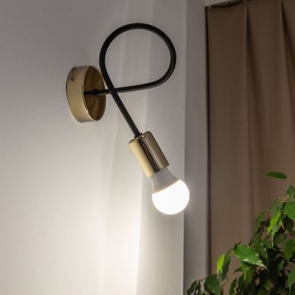 Stenska svetilka OXFORD 1xE27/15W/230V zlata/črna
