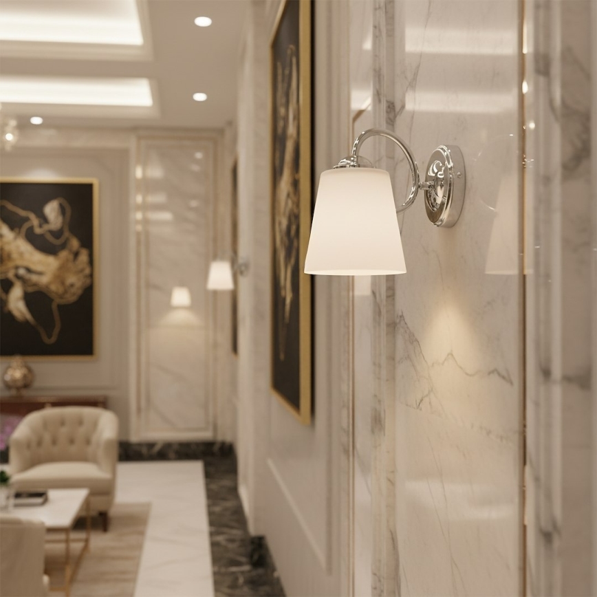 Stenska svetilka PAFOS 1xE27/15W/230V sijajni krom