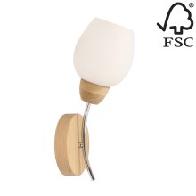 Stenska svetilka PARMA 1xE27/60W/230V hrast - FSC certifikat