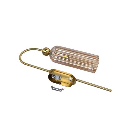 Stenska svetilka PIEGA 1xE14/40W/230V medenina/dimna bež