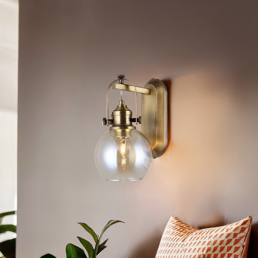 Stenska svetilka POLINO 1xE27/40W/230V bronasta