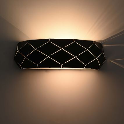 Stenska svetilka REUS 1xE27/40W/230V črna