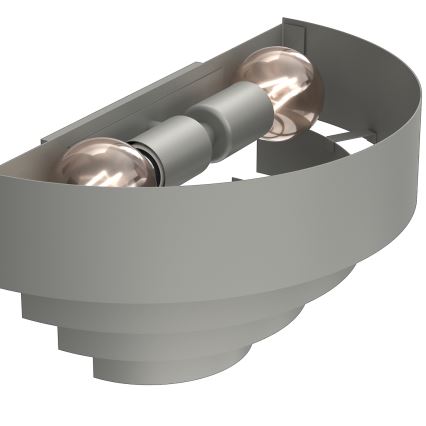 Stenska svetilka RINGS 2xE27/15W/230V siva