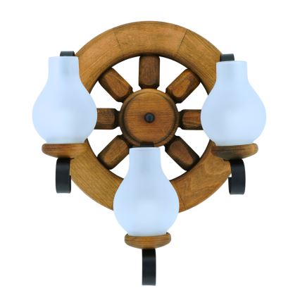 Stenska svetilka ROATA 3xE14/40W/230V bukev - FSC certifikat