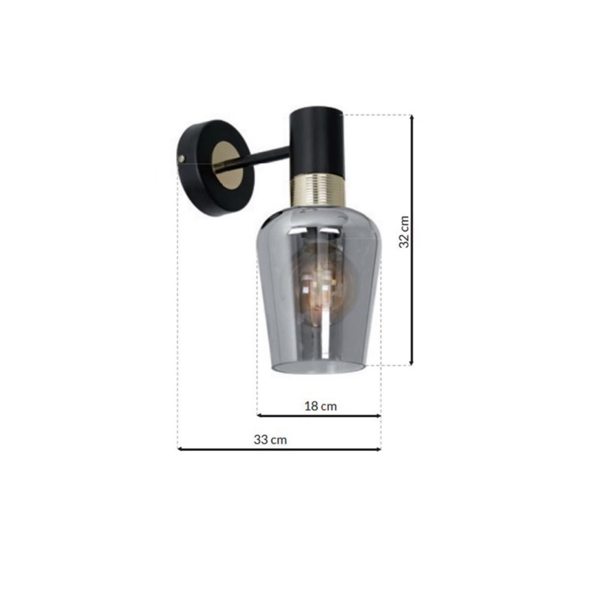 Stenska svetilka ROMA BLACK 1xE27/60W/230V