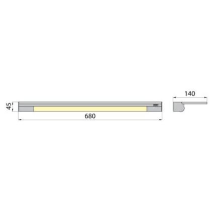 Stenska svetilka s polico APERA T5 G5/13W/230V 68 cm