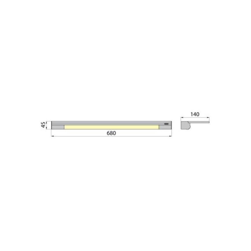Stenska svetilka s polico APERA T5 G5/13W/230V 68 cm