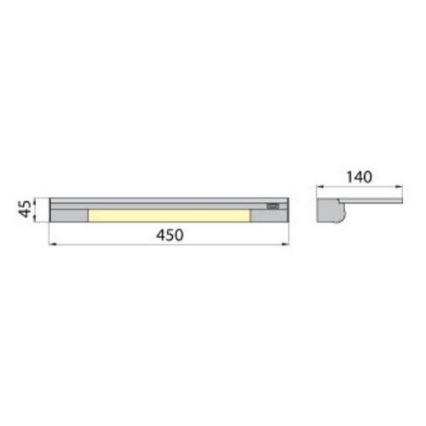 Stenska svetilka s polico APERA T5 G5/8W/230V 45 cm