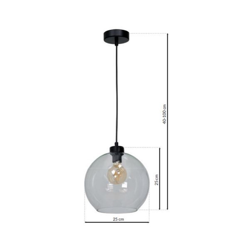 Stenska svetilka SANTIAGO 1xE27/60W/230V prozorna