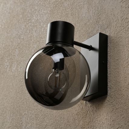 Stenska svetilka SFERIO 1xE14/5W/230V črna/dimno črna