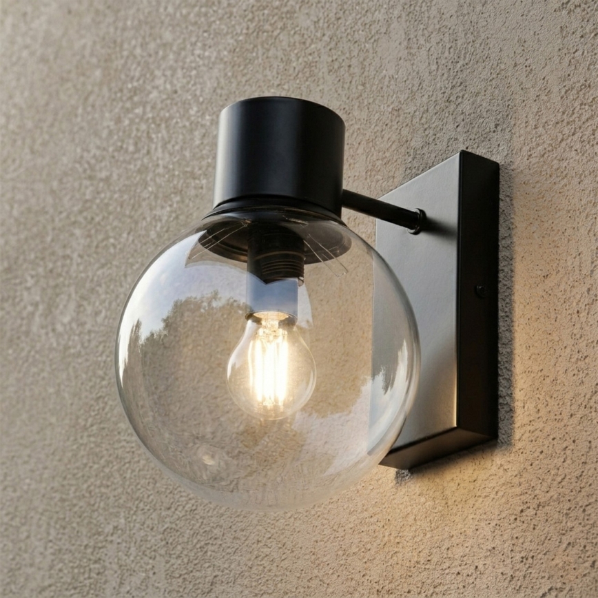 Stenska svetilka SFERIO 1xE14/5W/230V črna/prozorna