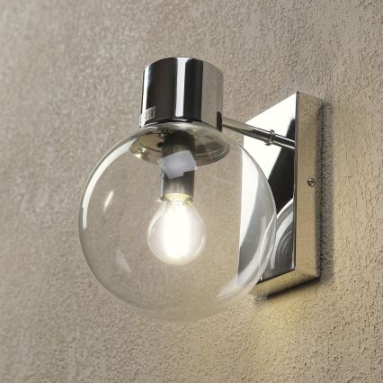 Stenska svetilka SFERIO 1xE14/5W/230V sijajni krom/prozorno