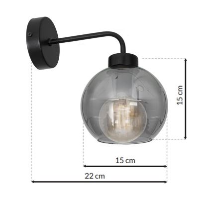 Stenska svetilka SOFIA 1xE27/60W/230V črna