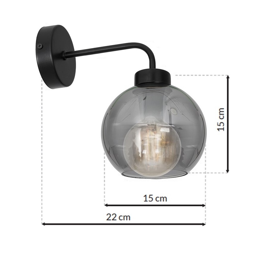 Stenska svetilka SOFIA 1xE27/60W/230V črna