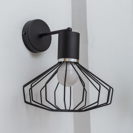 Stenska svetilka SOLANO 1xE27/15W/230V črna/sijajni krom
