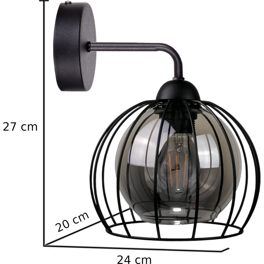 Stenska svetilka SOLO BLACK 1xE27/60W/230V