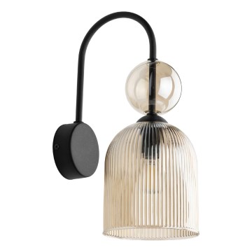 Stenska svetilka SOPHIA 1xE14/10W/230V črna/dimna bež