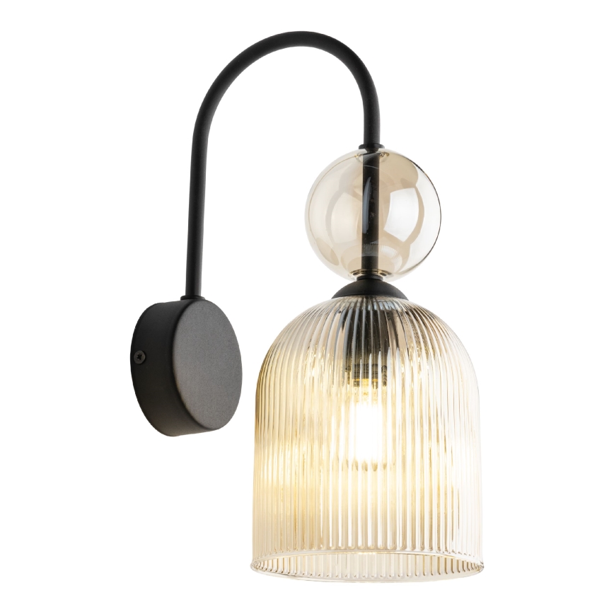 Stenska svetilka SOPHIA 1xE14/10W/230V črna/dimna bež