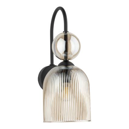 Stenska svetilka SOPHIA 1xE14/10W/230V črna/dimna bež